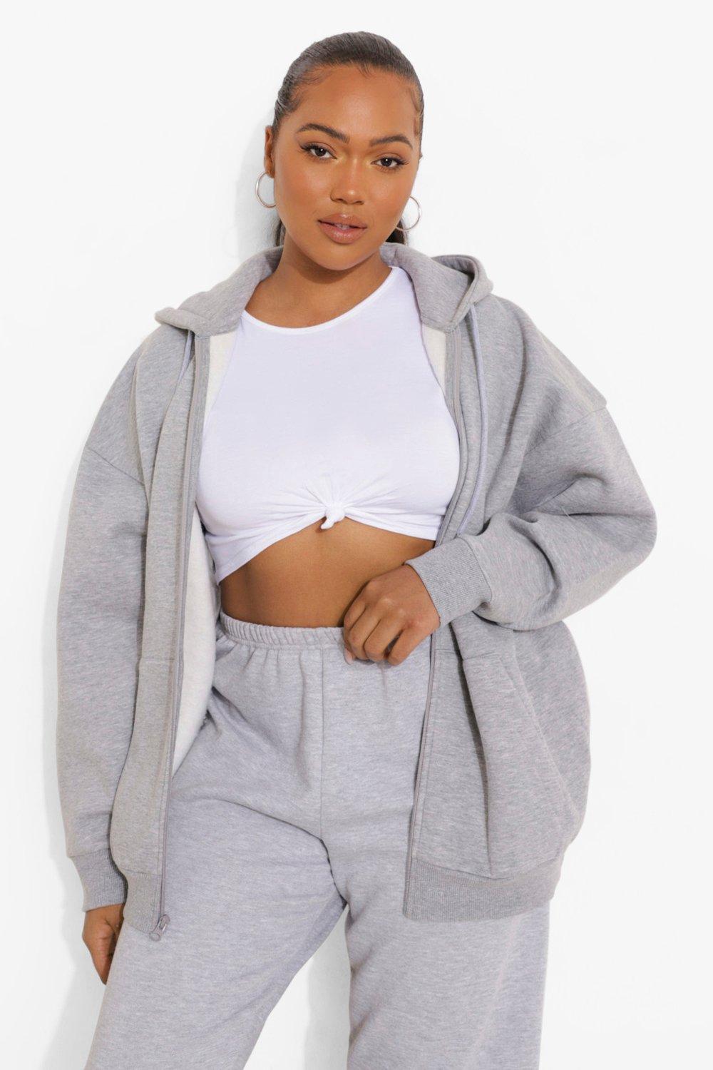 Womens zip up on sale hoodie plus size